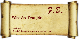 Fábián Damján névjegykártya